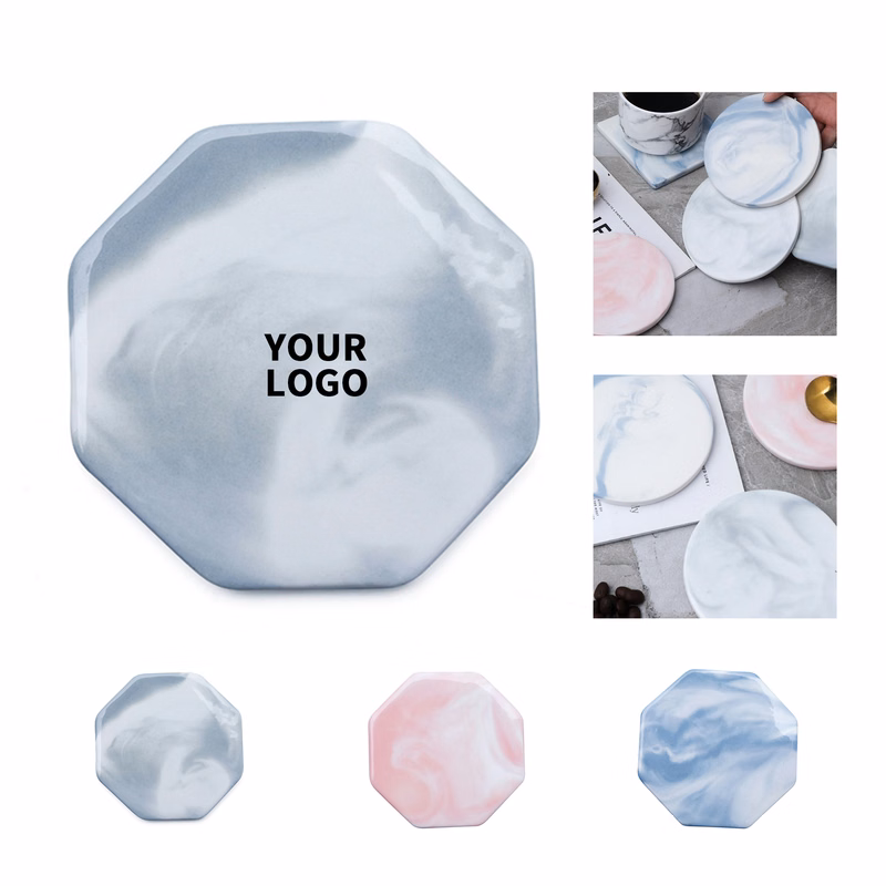 3.6" Ceramic Absorbent Drink Coaster 0.3" Thick