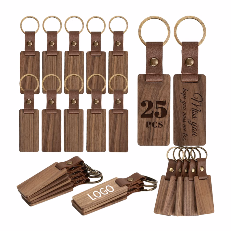 Thick Enough not Easily Broken Black Walnut Keychain