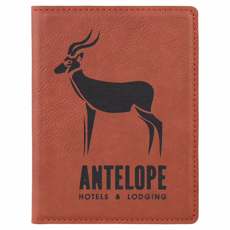 Rose Red Laserable Leatherette Passport Holder (4 1/4" x 5 1/2")