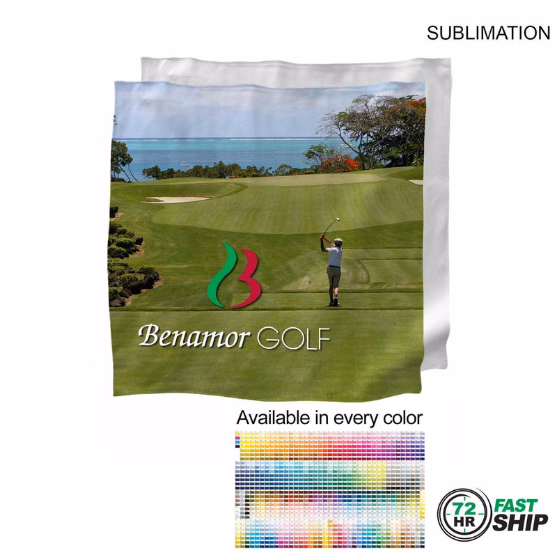 72 Hr Fast Ship - Microfiber Dri-Lite Suede Shammy Cooling Towel, 15x15, Sublimated Edge to Edge