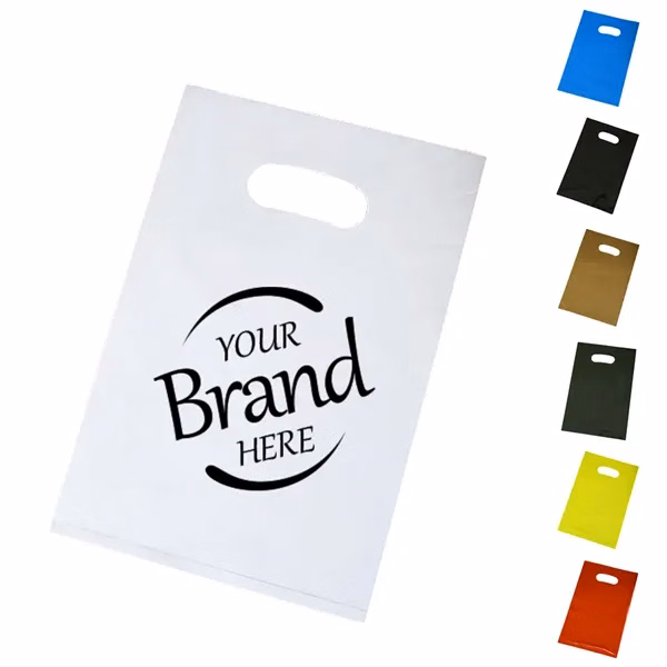 Custom 7.87 x 11.81 in Tear-Resistant Plastic Shopping Bags — Retail & Event Totes