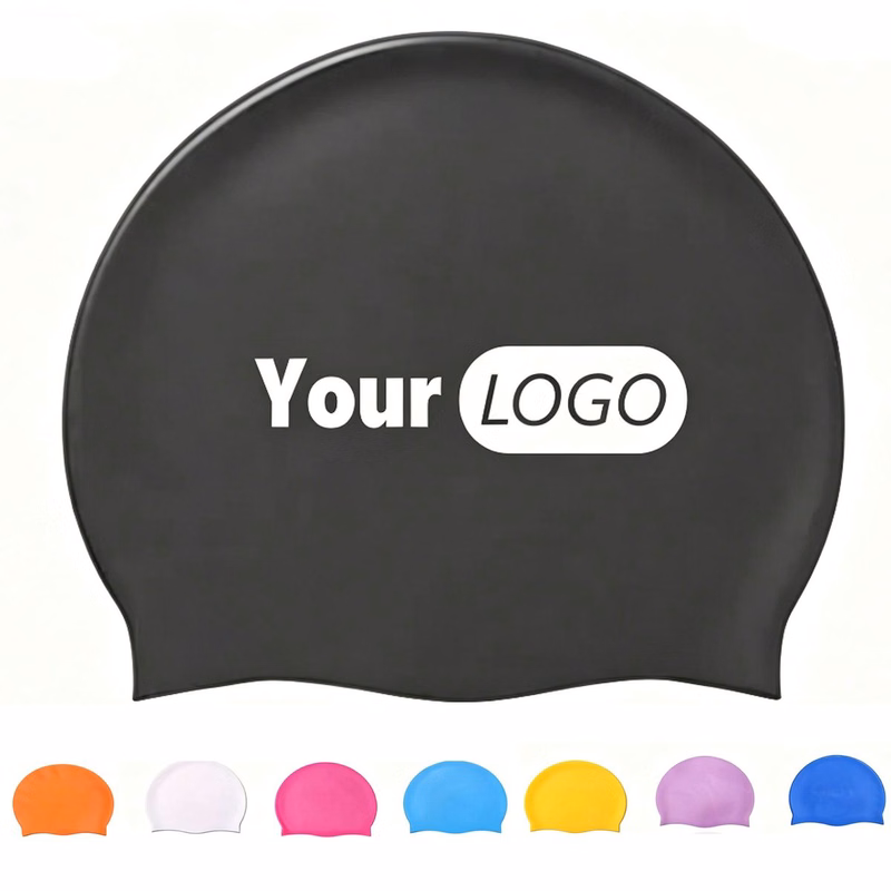 High Elastic Silicone Swimming Cap Custom Printed Logo