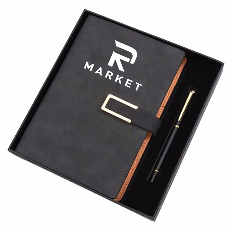 A5 Refillable Leather Journal for Men with Pen