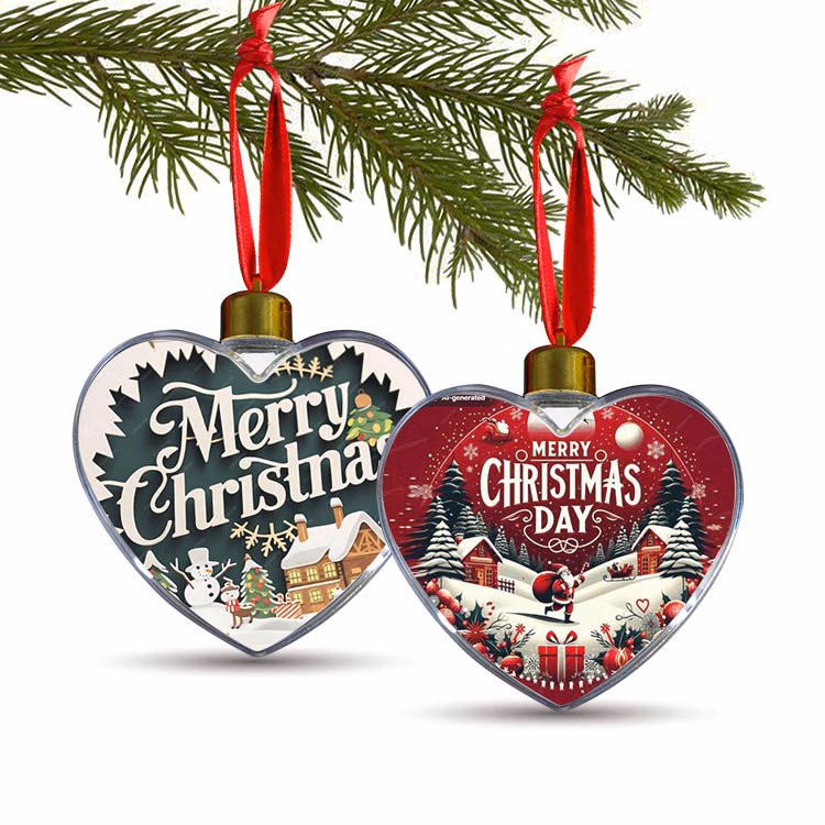 MDF Full Color Clear Heart Ornament