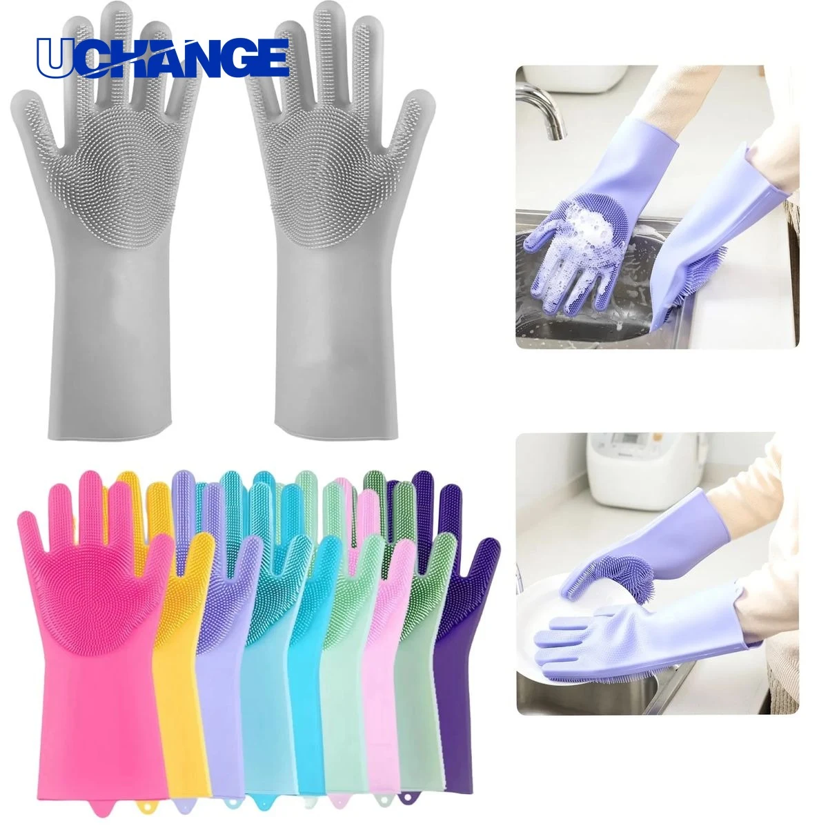 Silicone Cleaning Sponge Gloves 1