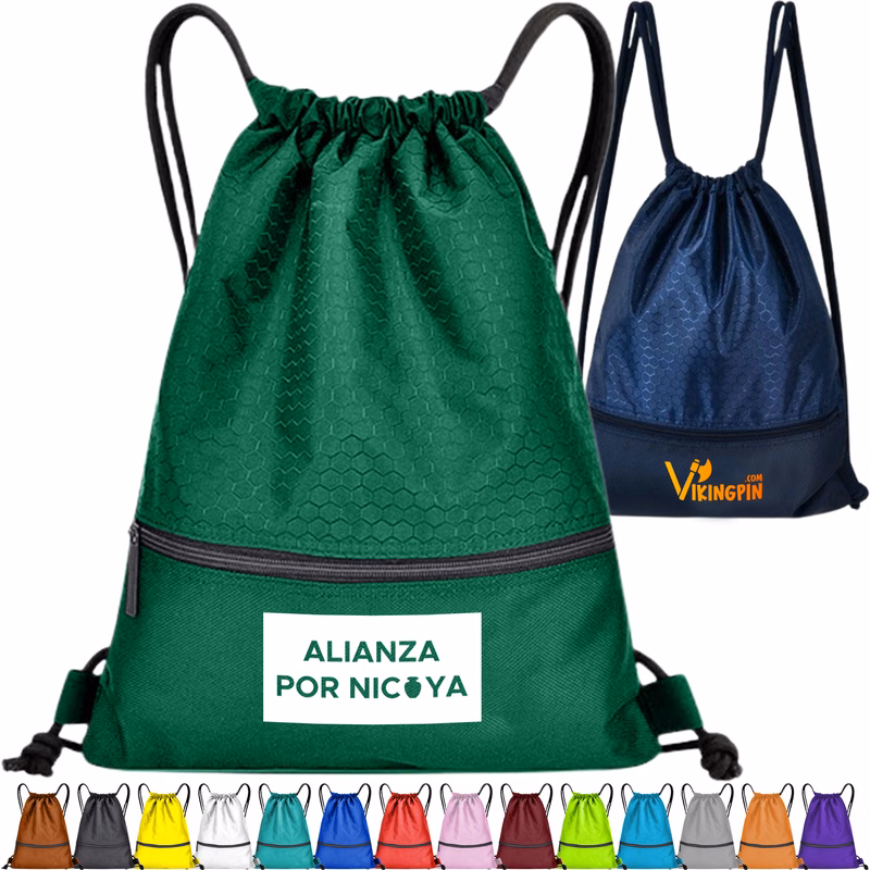 Football Shape Fabric Drawstring w/ Zipper
