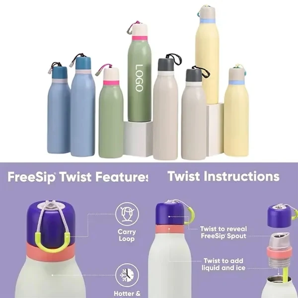18 oz Insulated Sports Water Bottle with Macaron Color 1