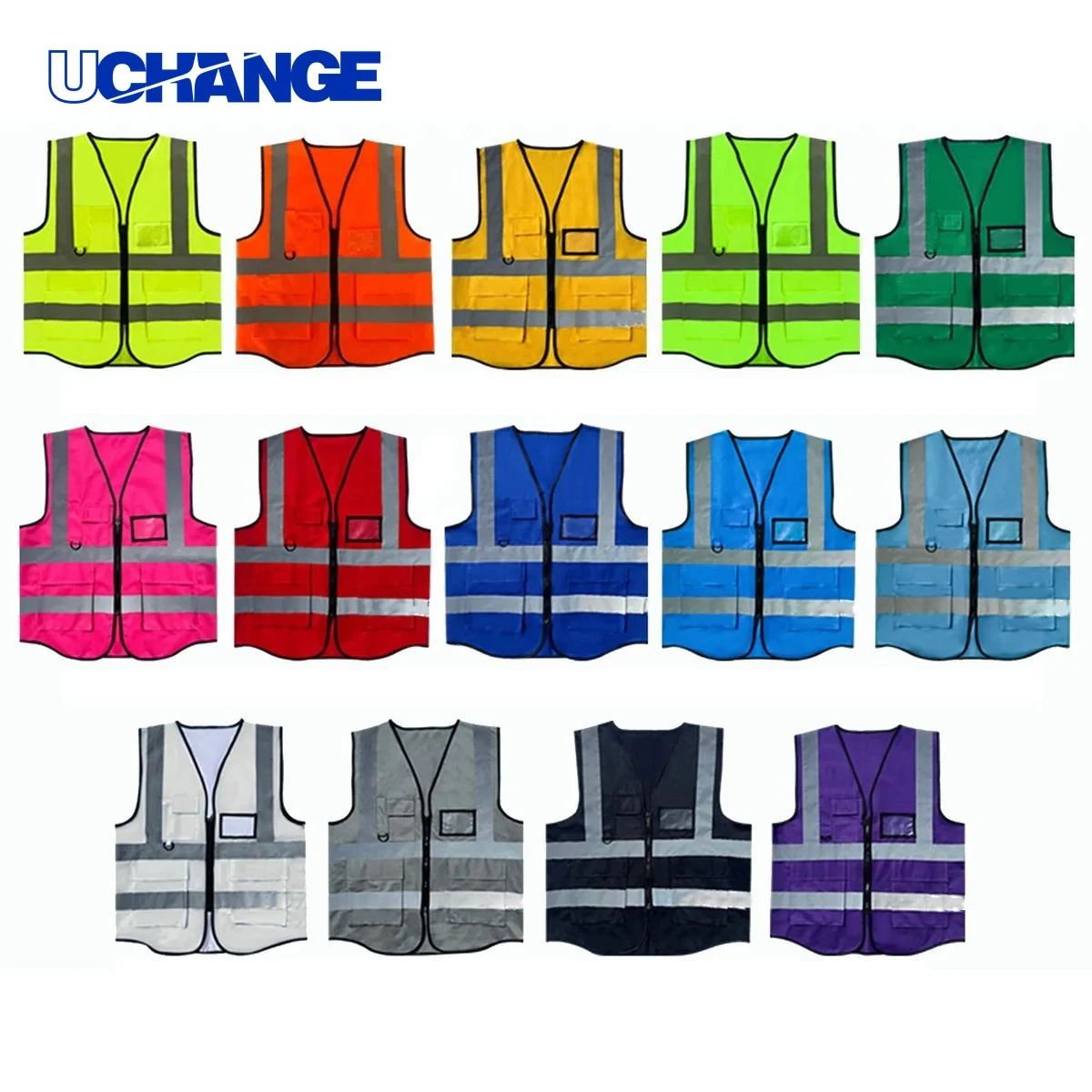 Reflective Safety Vest with Zipper Pockets 1