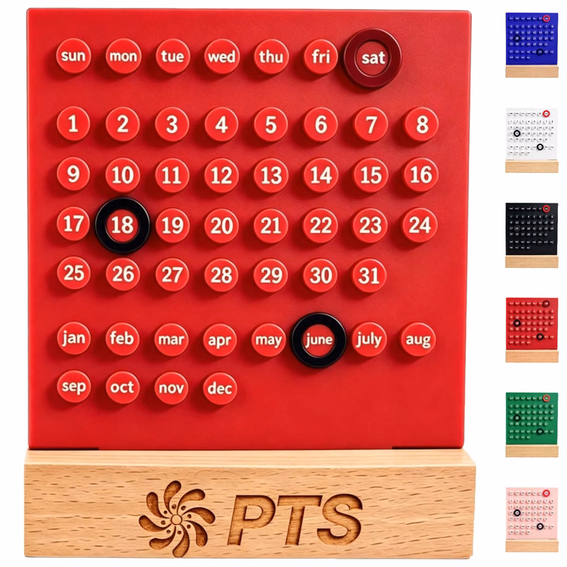 Wooden Desk Perpetual Calendar