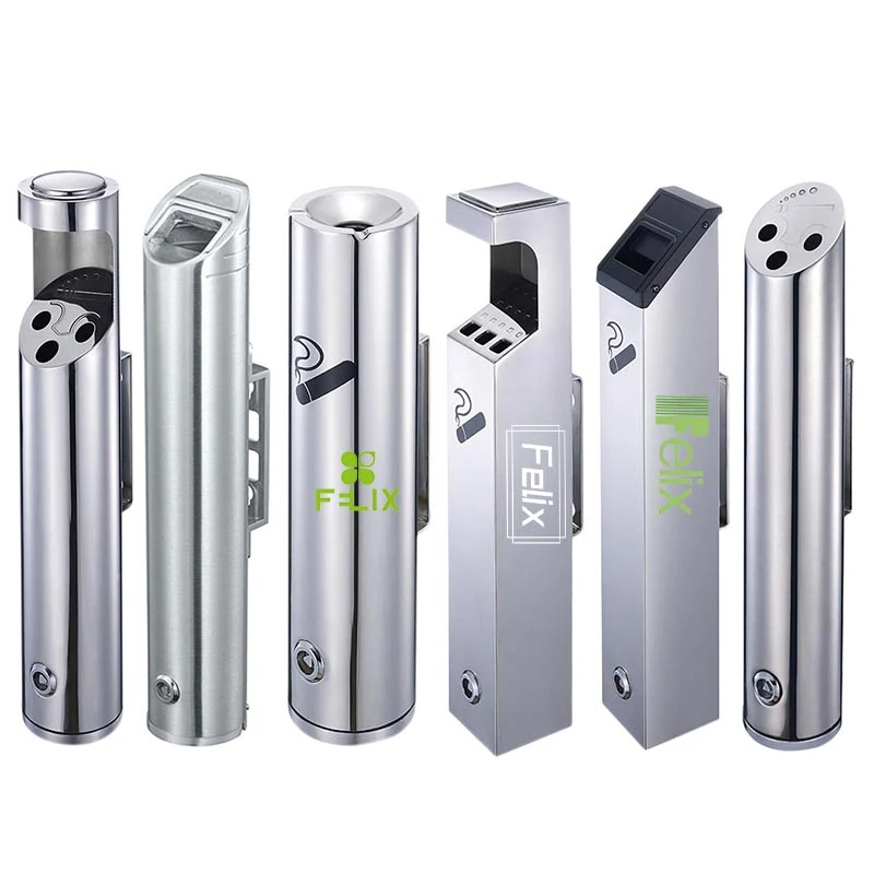 Wall Mounted Stainless Steel Cigarette Butt Receptacle 1