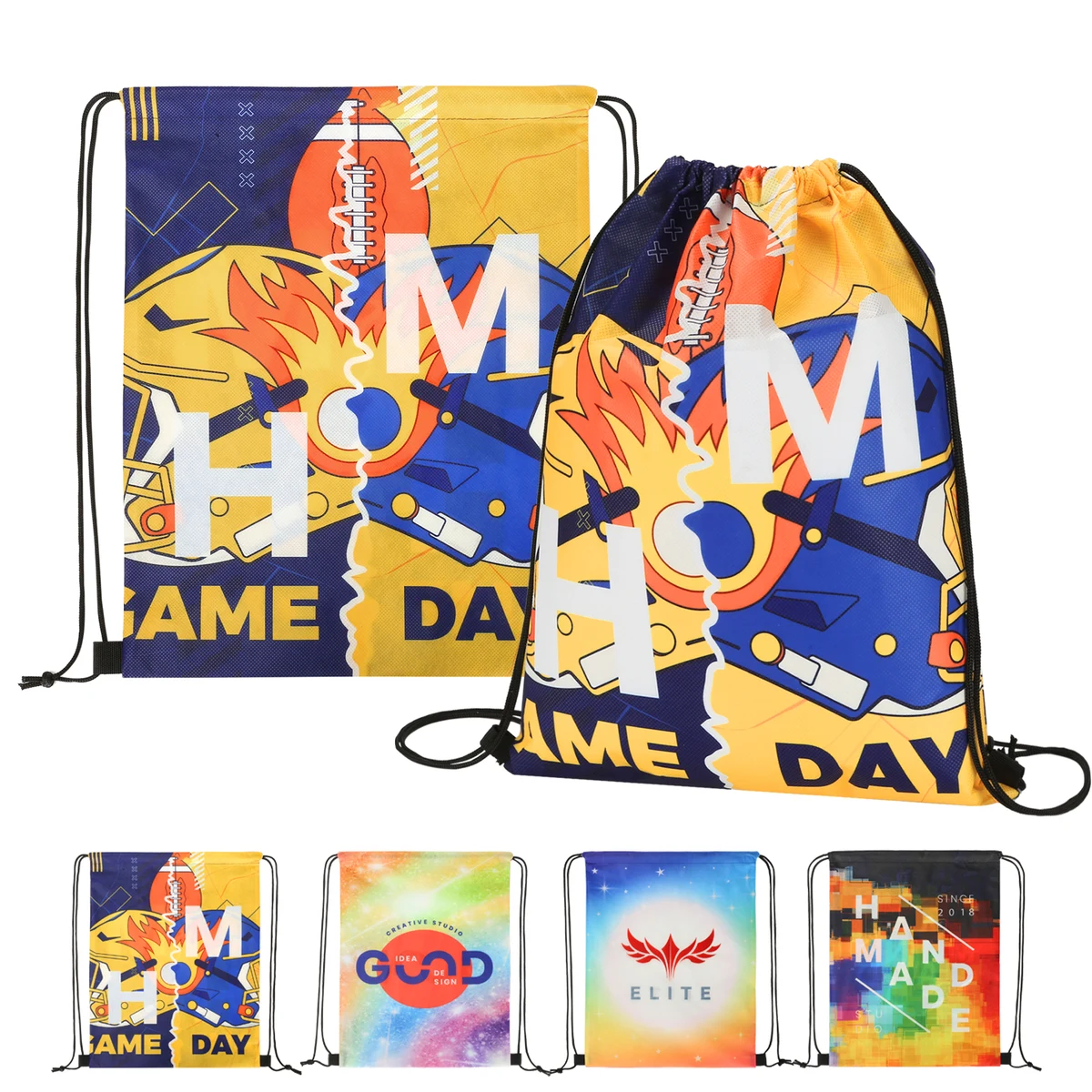 Sublimated RPET Non-Woven Drawstring Backpack 1