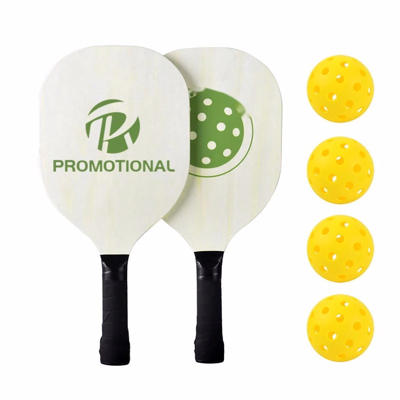 Custom Wooden Pickle Ball Paddles Set With Carrying Bag