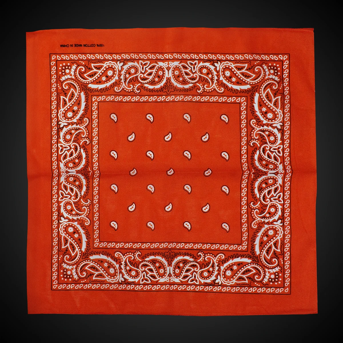Orange Cotton Bandana 22" x 22" 1