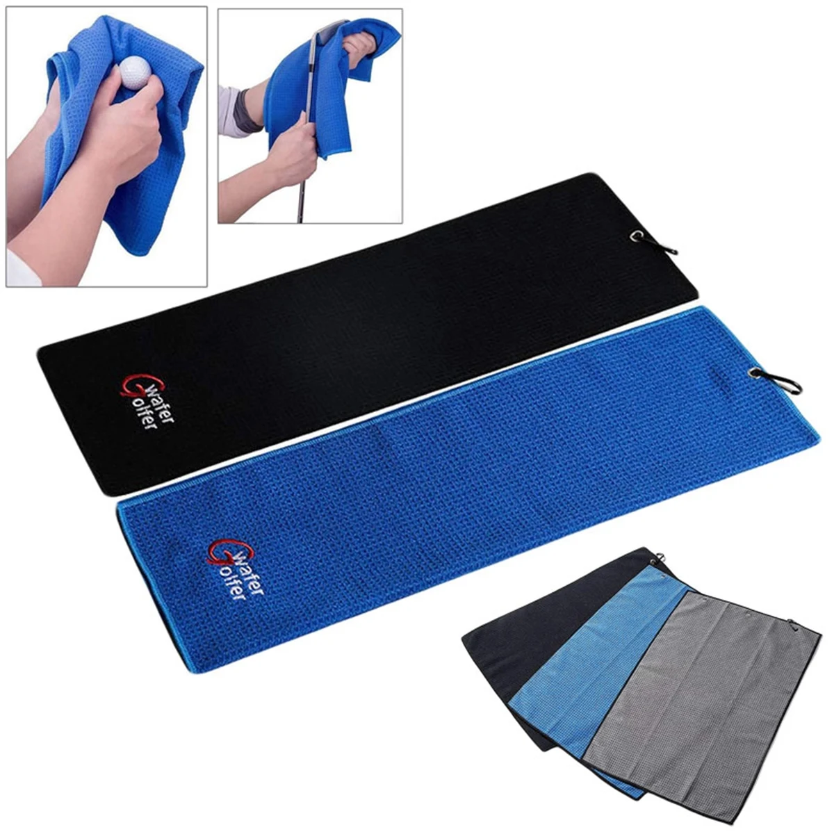 Tri-Fold Golf Towel With Clip 1