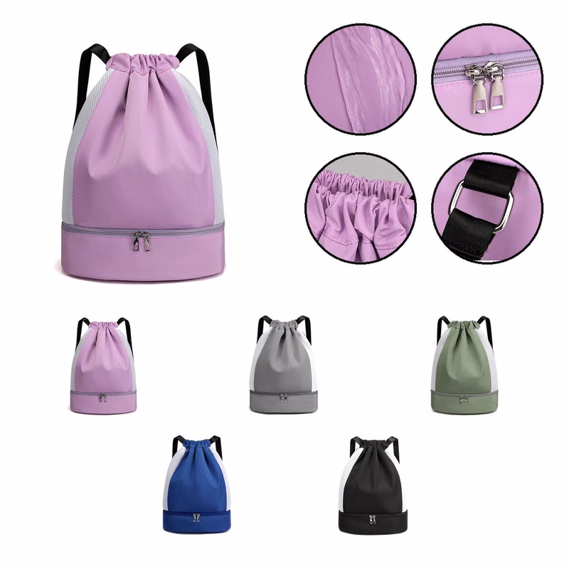 Nylon Backpack with Shoe Compartment