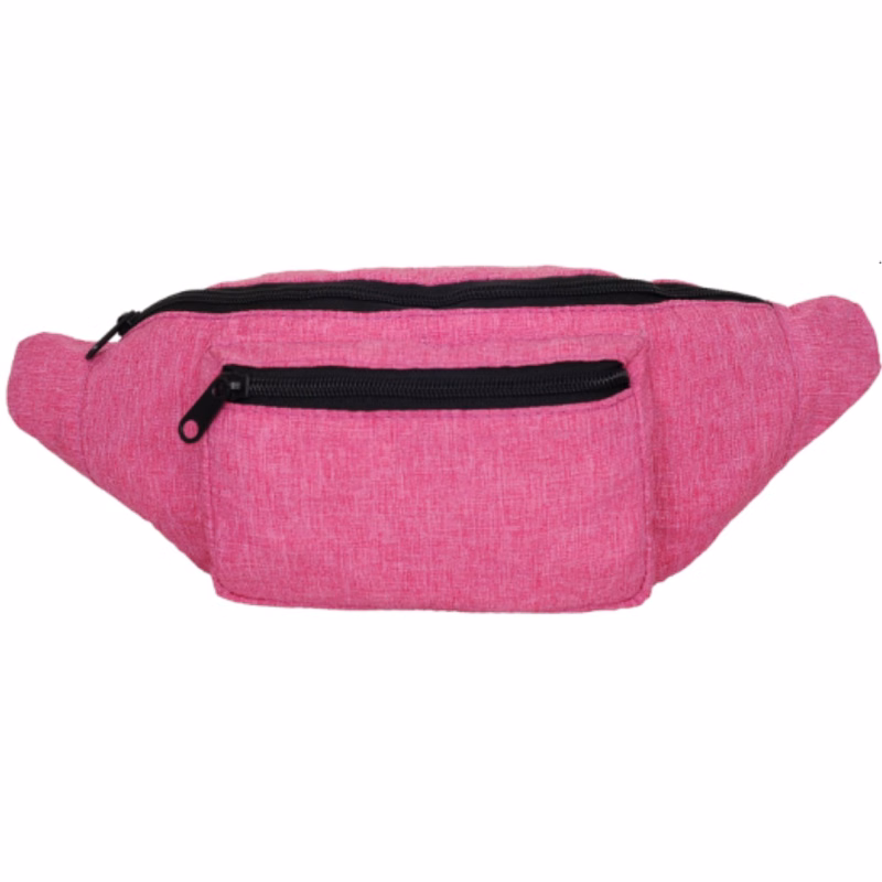Screen Print 600D Waist Bags W/4 Zippers 14"W X 5"H