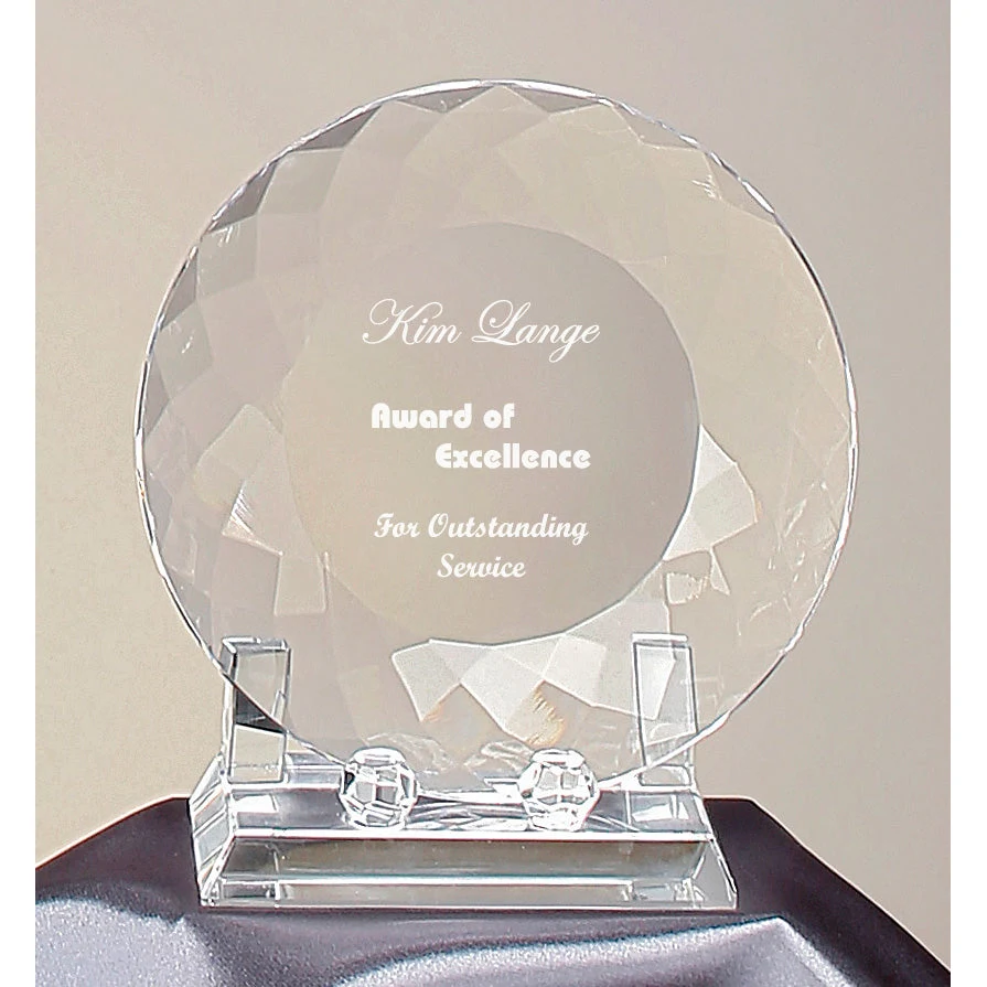 Clear Crystal Plate With Faceted Border 1