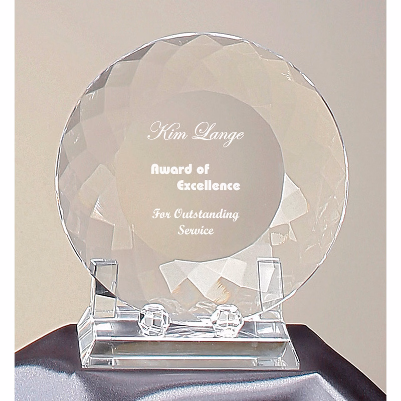 Clear Crystal Plate With Faceted Border