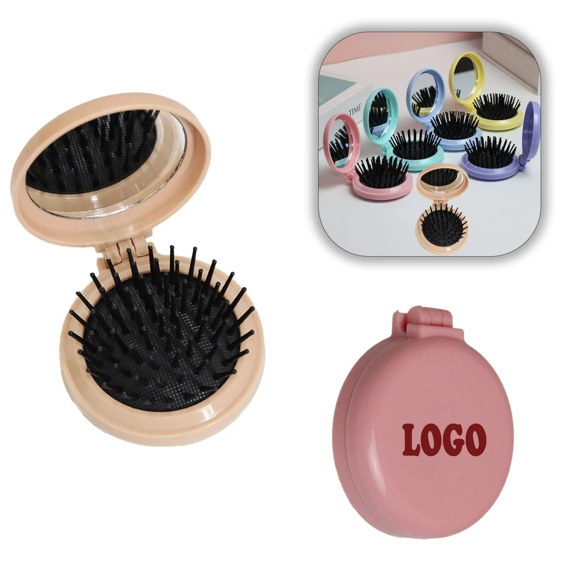 Foldable Massage Comb With Mirror 1