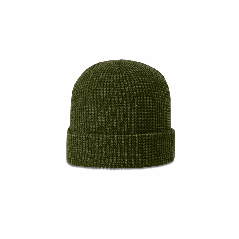  Waffle Knit Beanie with Cuff