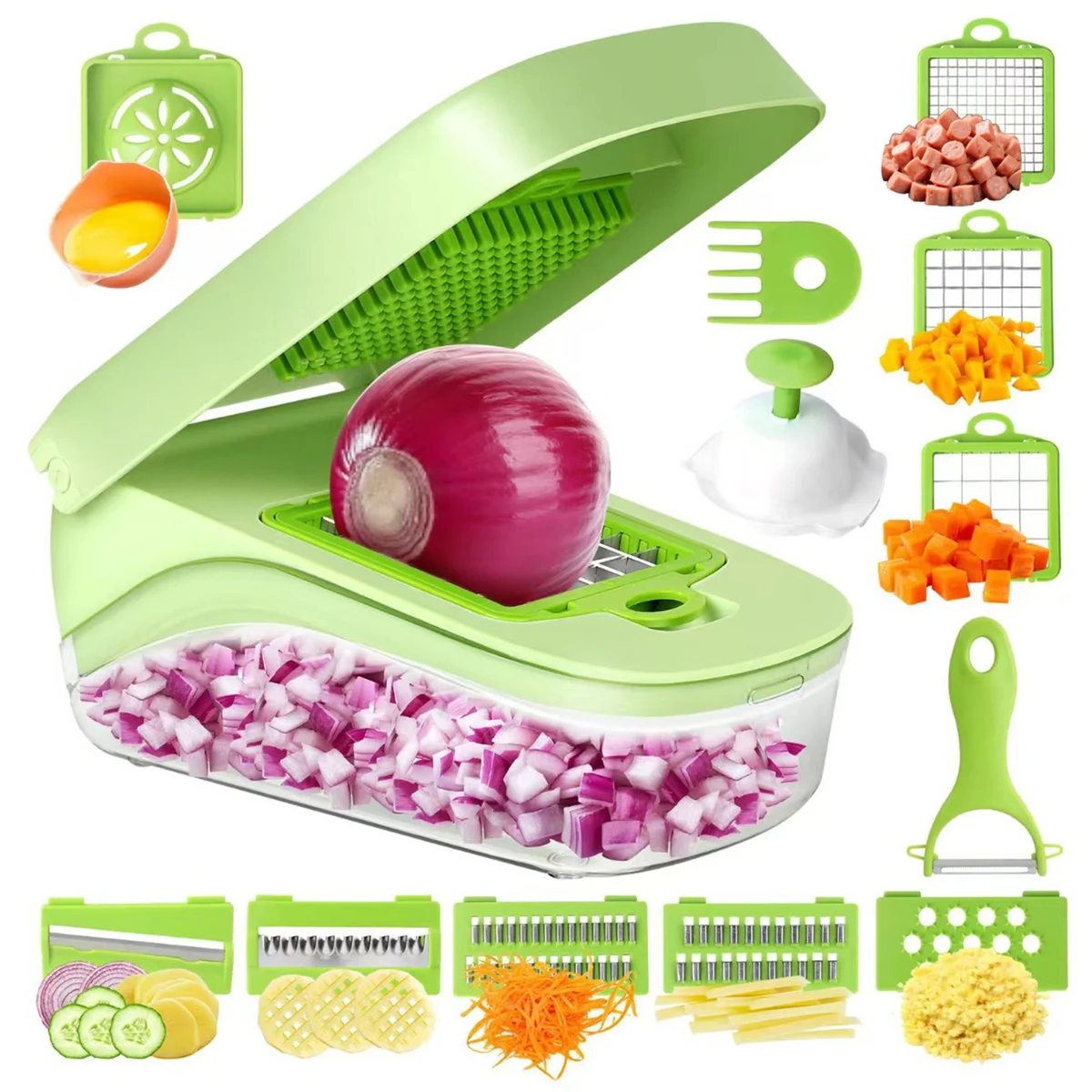 17 in 1 Fruit Vegetable Food Chopper with Egg Separator 1