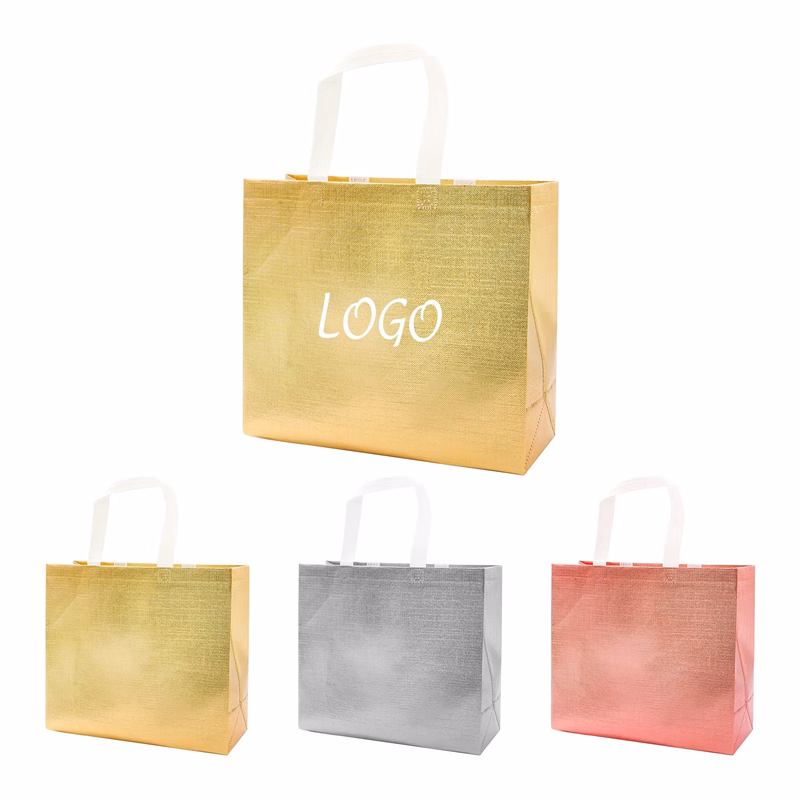 Metallic Laminated Shopping Tote