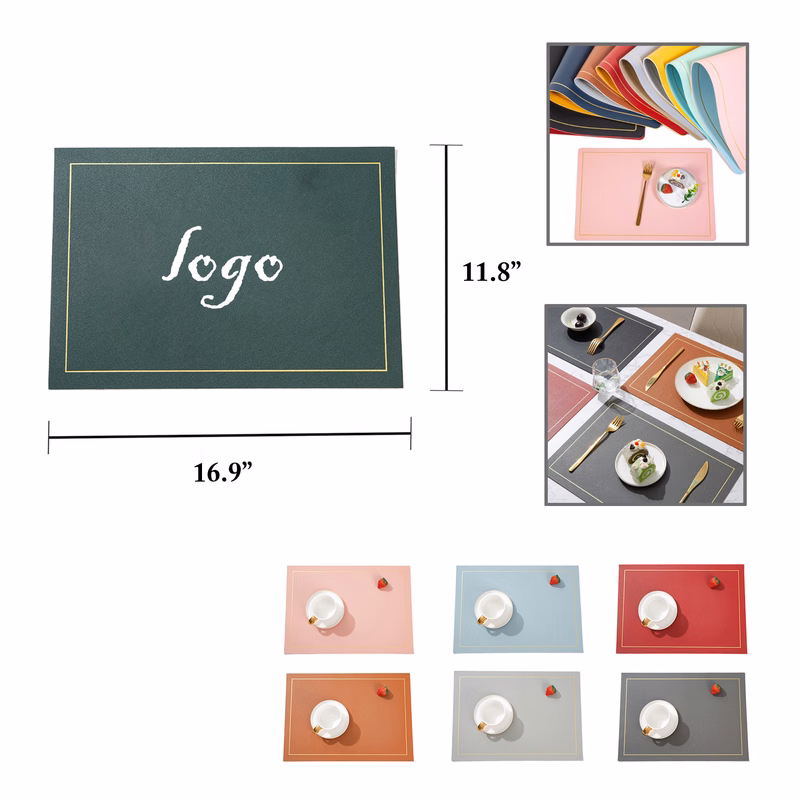 MOQ50 Waterproof Solid PU Leather Dining Placemats