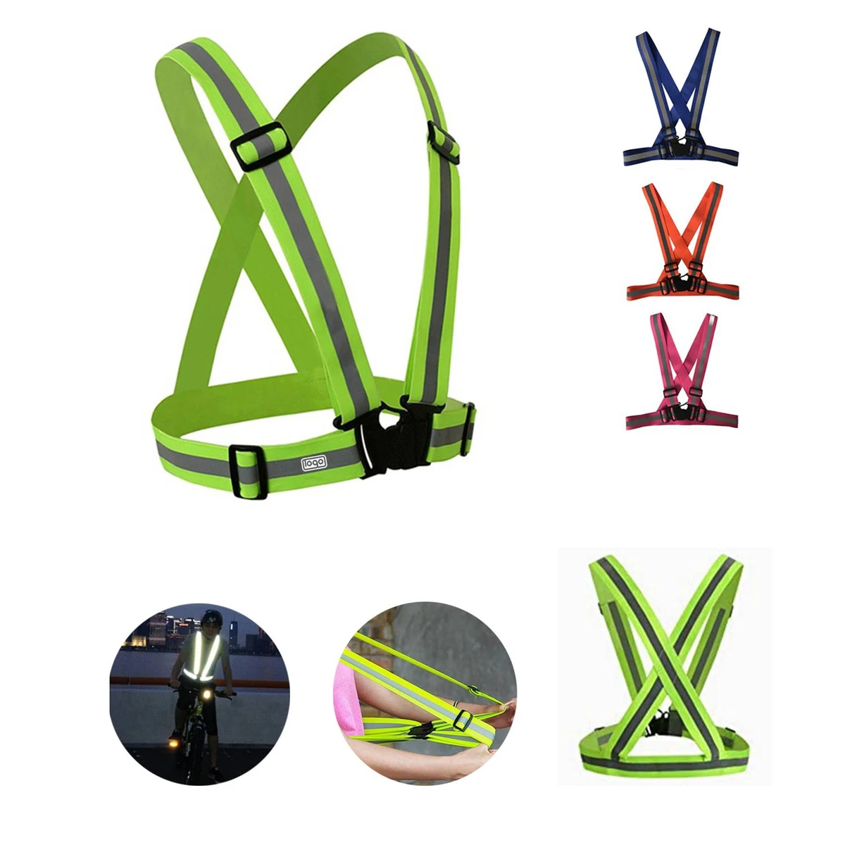 Adjustable Reflective Strap Safety Vest Elastic Belt 1
