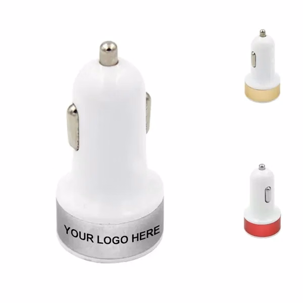 Custom Aluminum Dual Port USB Car Charger — Fast Charge Two Devices on the Go