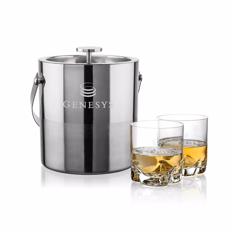 Catania Ice Bucket & Hillcrest On-the-Rocks Set