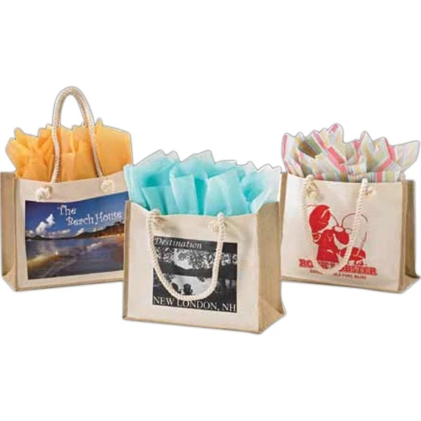 Canvas/Jute Resort Bags, custom tote bag with logo imprint 1