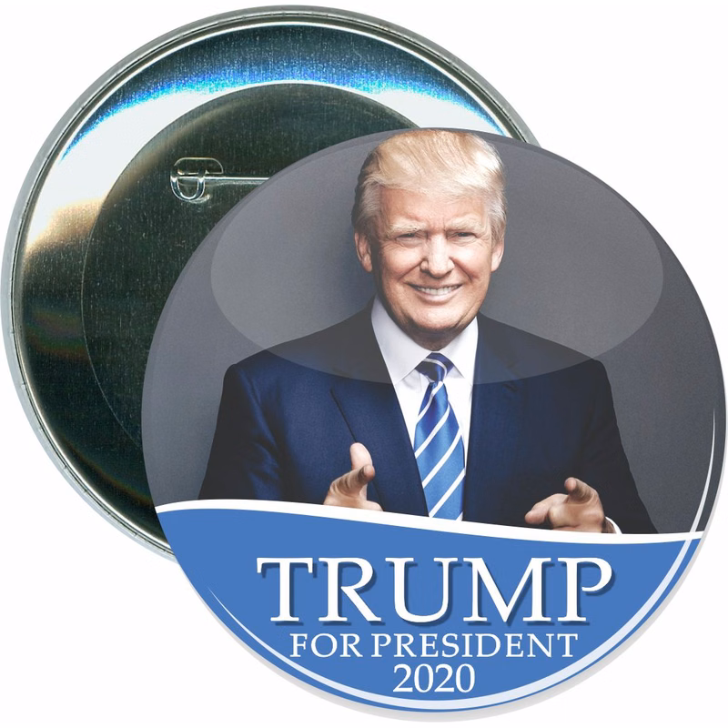 Trump 2020, Trump for President, Blue Tie , Political Button