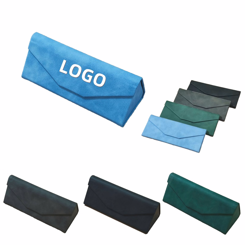 Portable PU Magnetic Folding Glasses Case