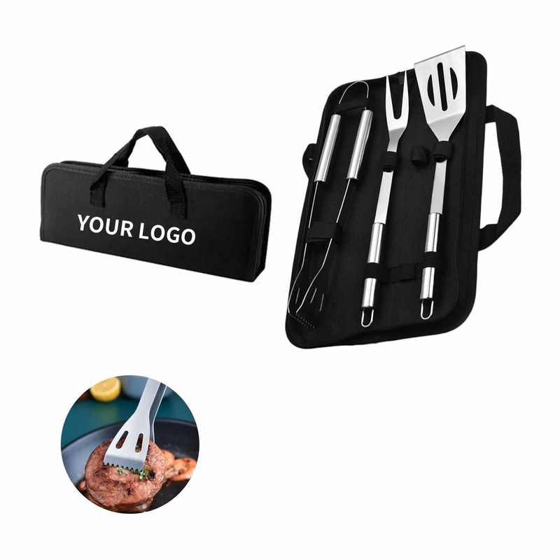 Three Piece Grilling Tool Set for Camping Use