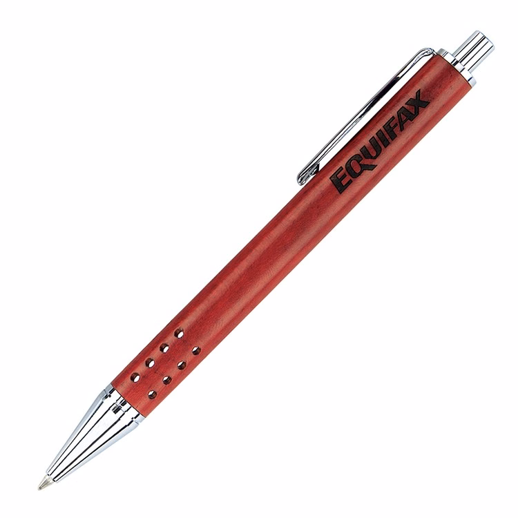 Alice II Wood Click Action Ballpoint Shiny Chrome