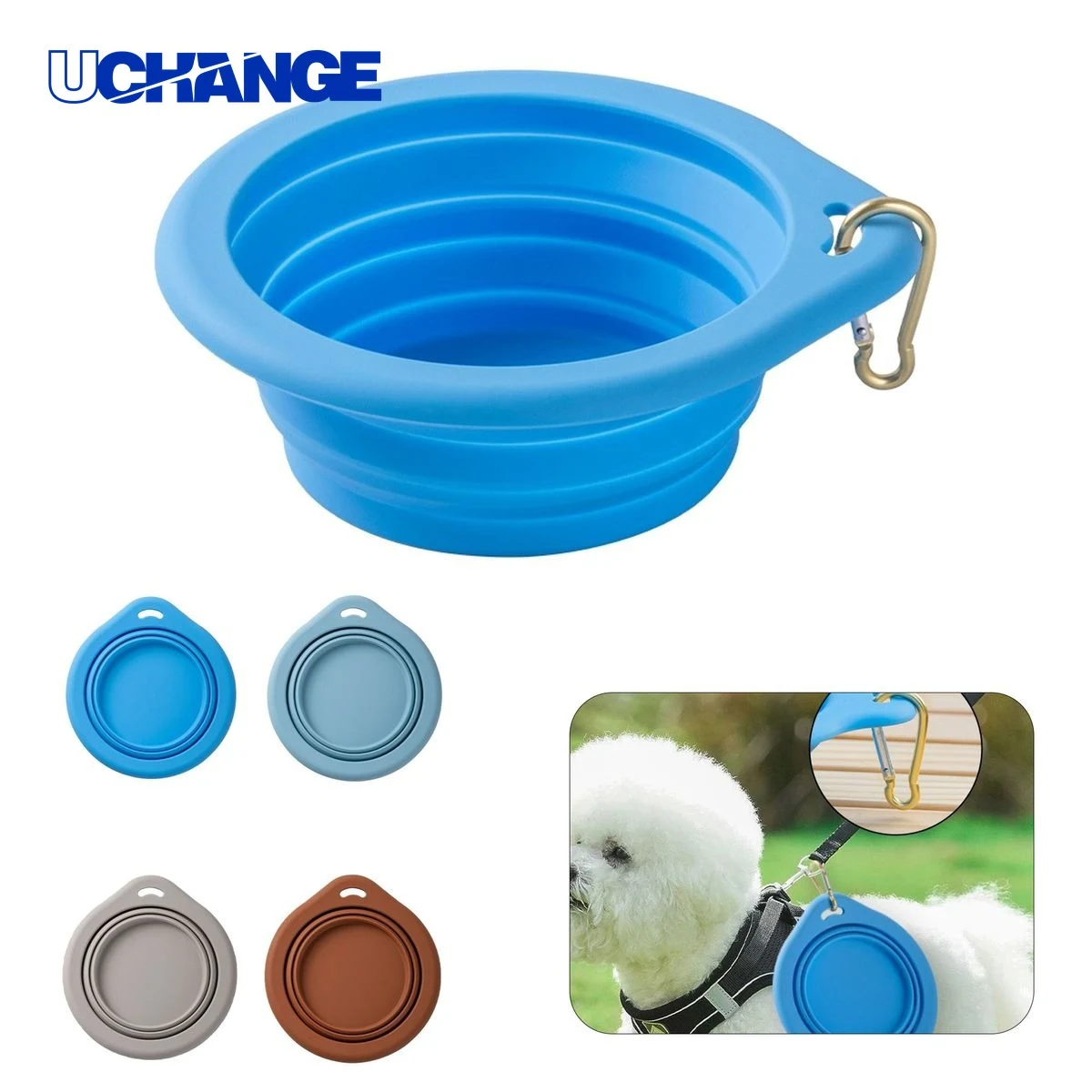 11.8oz Foldable Soft Silicone Dog Bowl Dish 1