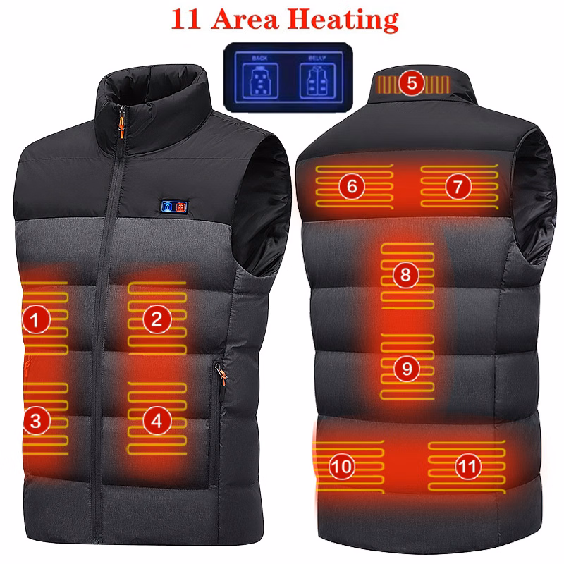 11 Areas Heated Vest w/ Two Button Control