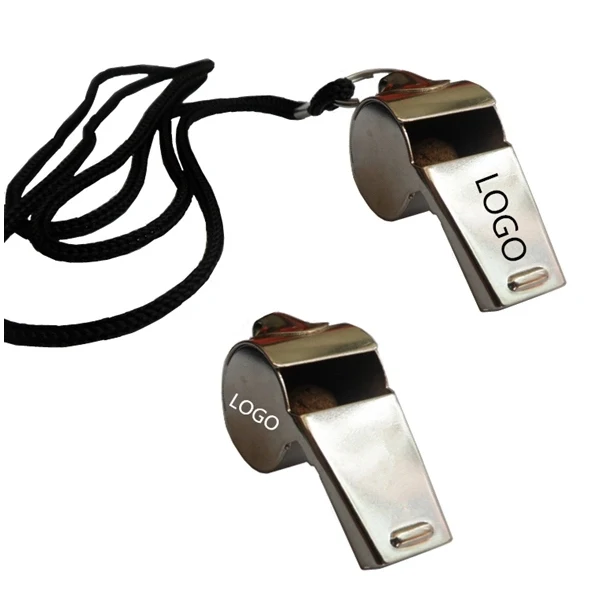 Stainless Steel Sports Whistle with Lanyard 1