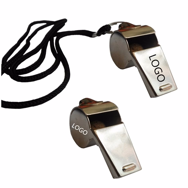 Stainless Steel Sports Whistle with Lanyard