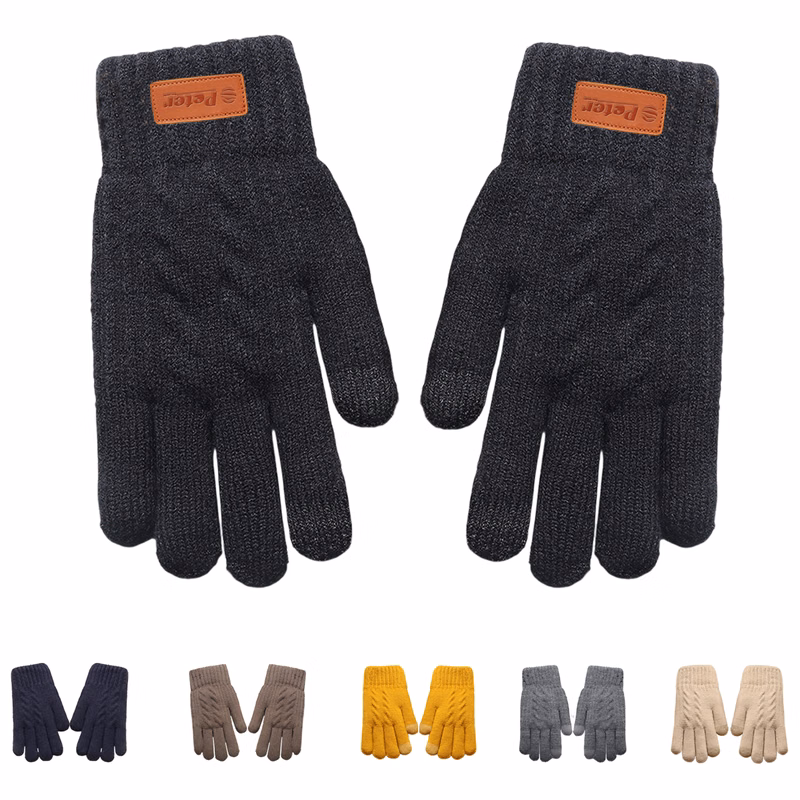 Winter Acrylic Knitted Touchscreen Gloves