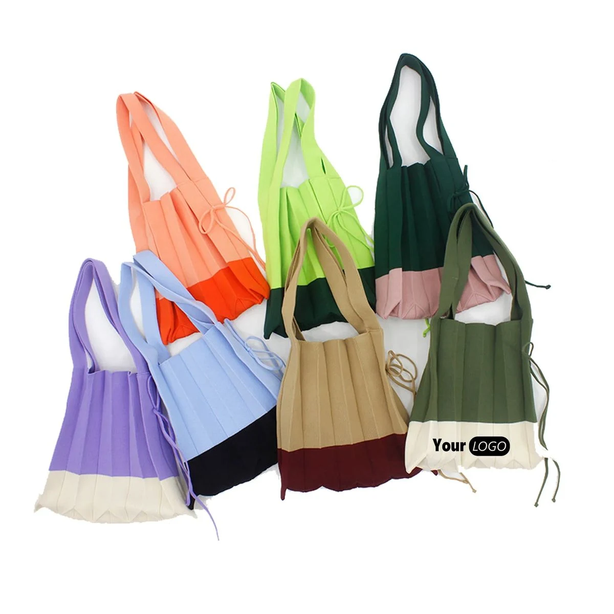 Pleats Knit Bag, custom tote bag with logo imprint 1