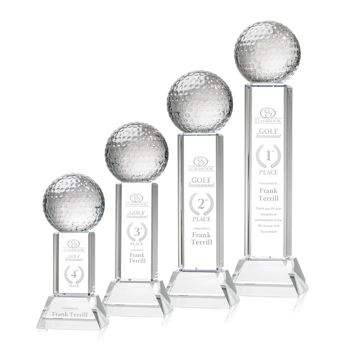 Golf Ball Award on Stowe Base - Clear 1