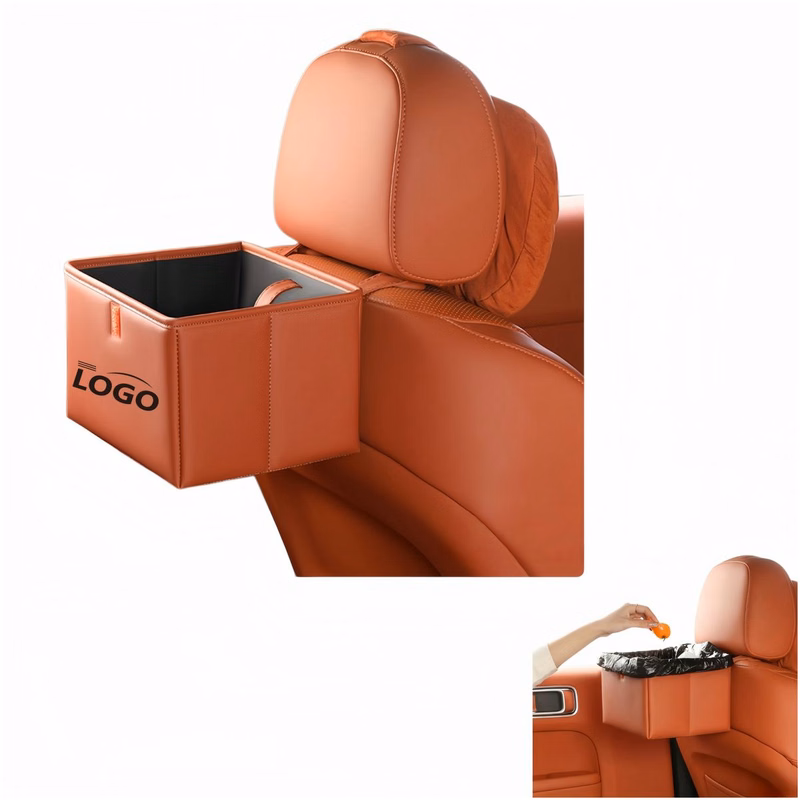 Leather Car Trash & Storage Bin