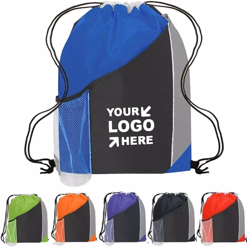Tri-Color Drawstring Sports Backpack