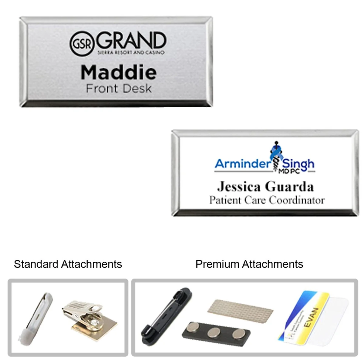 3"W x 1"H Executive metallic personalized Name Badge 1