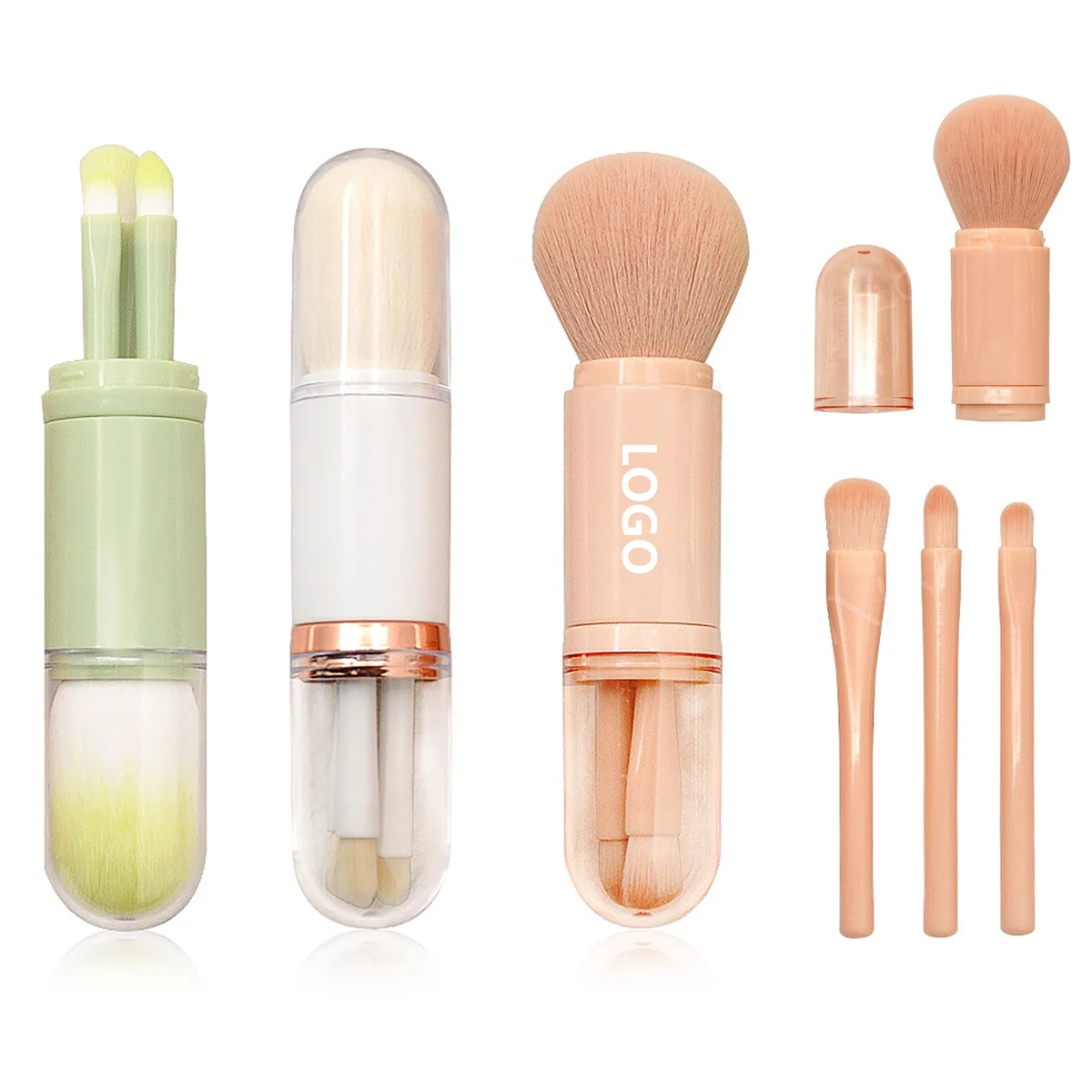 4 In 1 Travel Makeup Brushes Set 1