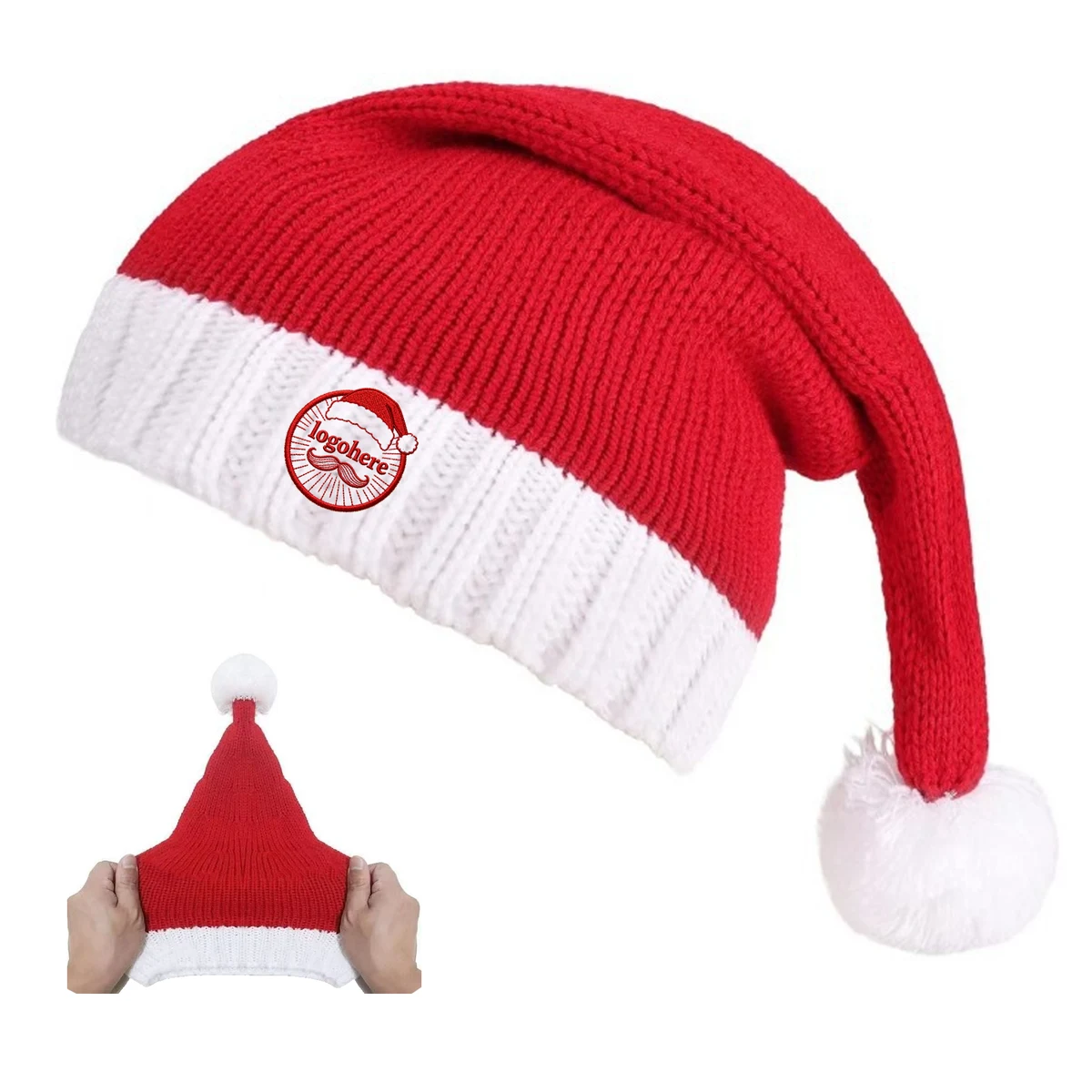 Custom Knit Santa Hats for Christmas Parties 1