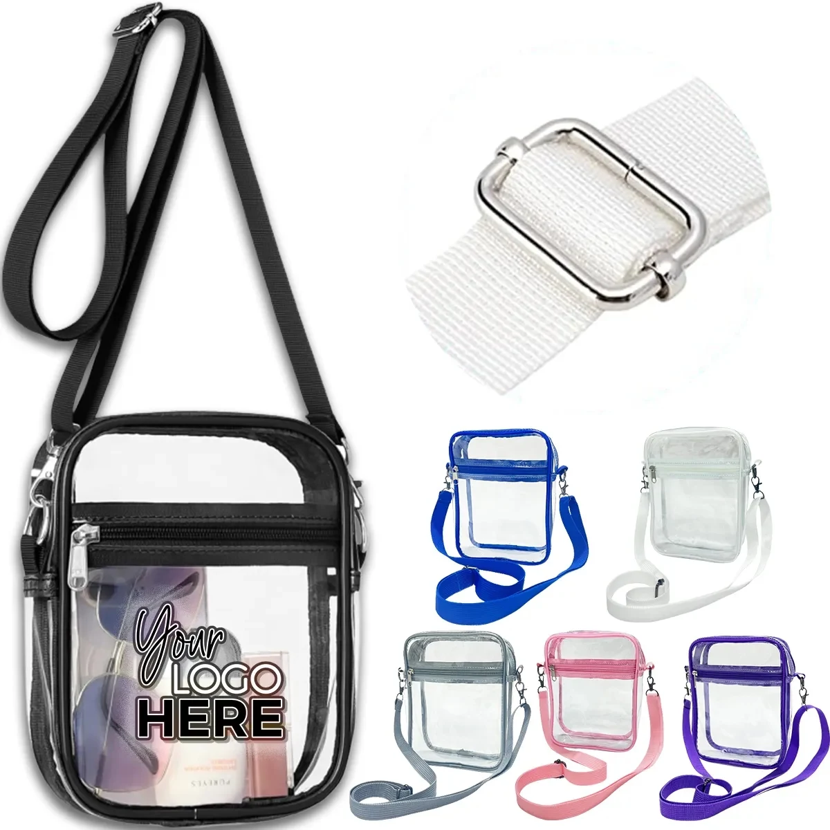 Transparent Waterproof Shoulder Crossbody Storage Coin Purse 1