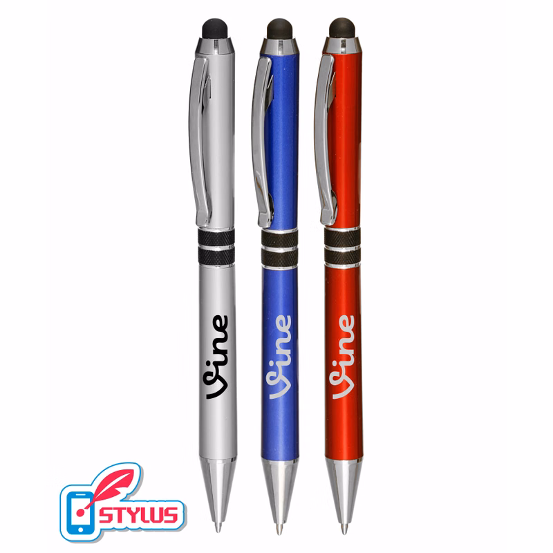 Union Printed White "Eclipse" Stylus Twist Pen