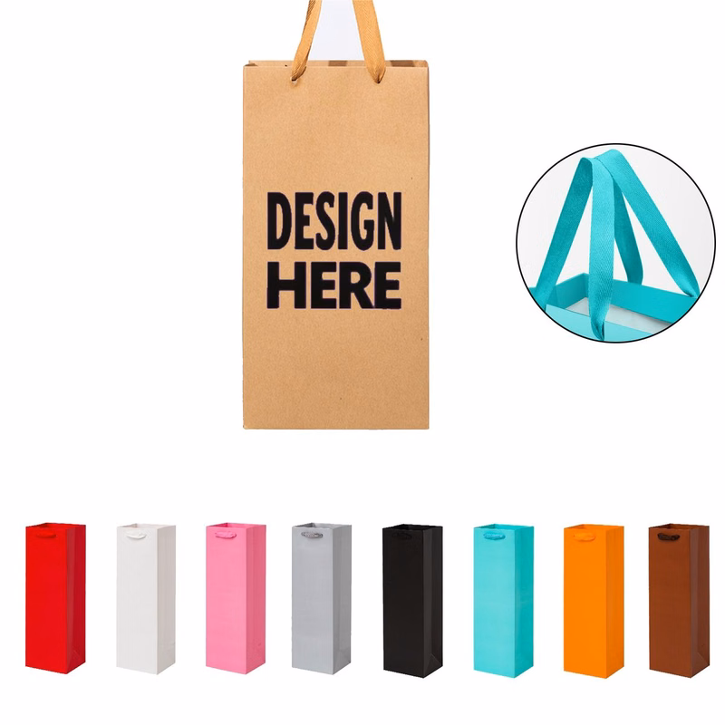 Red Wine Gift Paper Bag with Handles